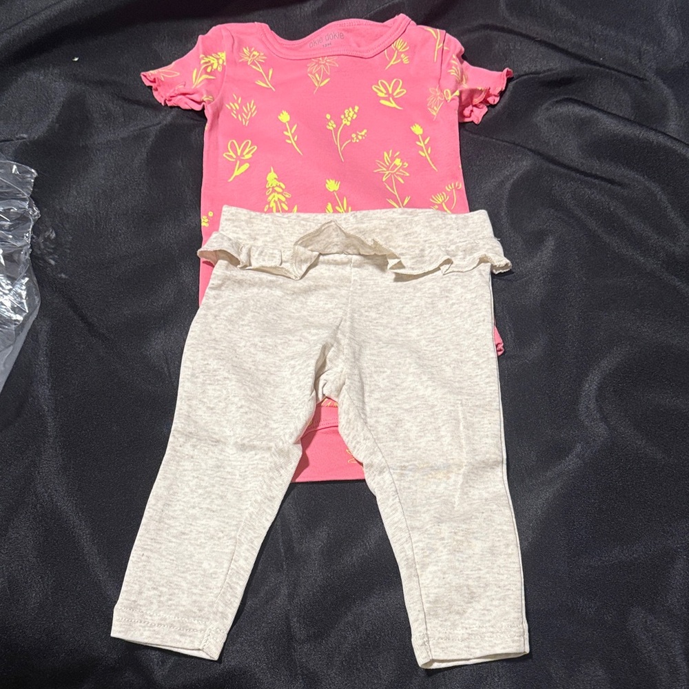 Okie Dokie Pink and Cream Floral Set